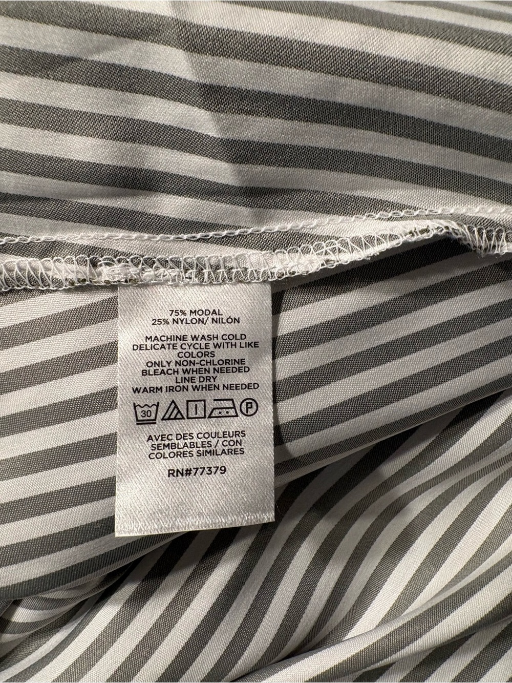 Ann Taylor Striped Midi Dress in Grey & White Size Large NWT - Picture 7 of 9